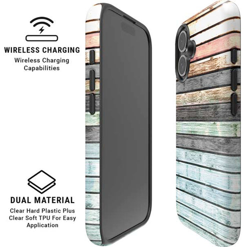 Wooden Stripes iPhone 16 Plus Magsafe Impact Case